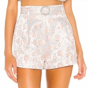 Jacquard shorts with pearl belt detail
